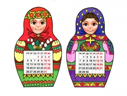 Календари-закладки на 2014 год: Матрёшки (апрель и май)