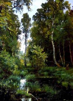 Заросший пруд у опушки леса. Сиверская (1883 г.)